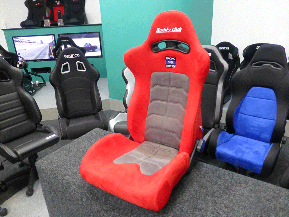 Buddy Club Racing Spec Red Grey Recliner Seat Gsm Sport Seats