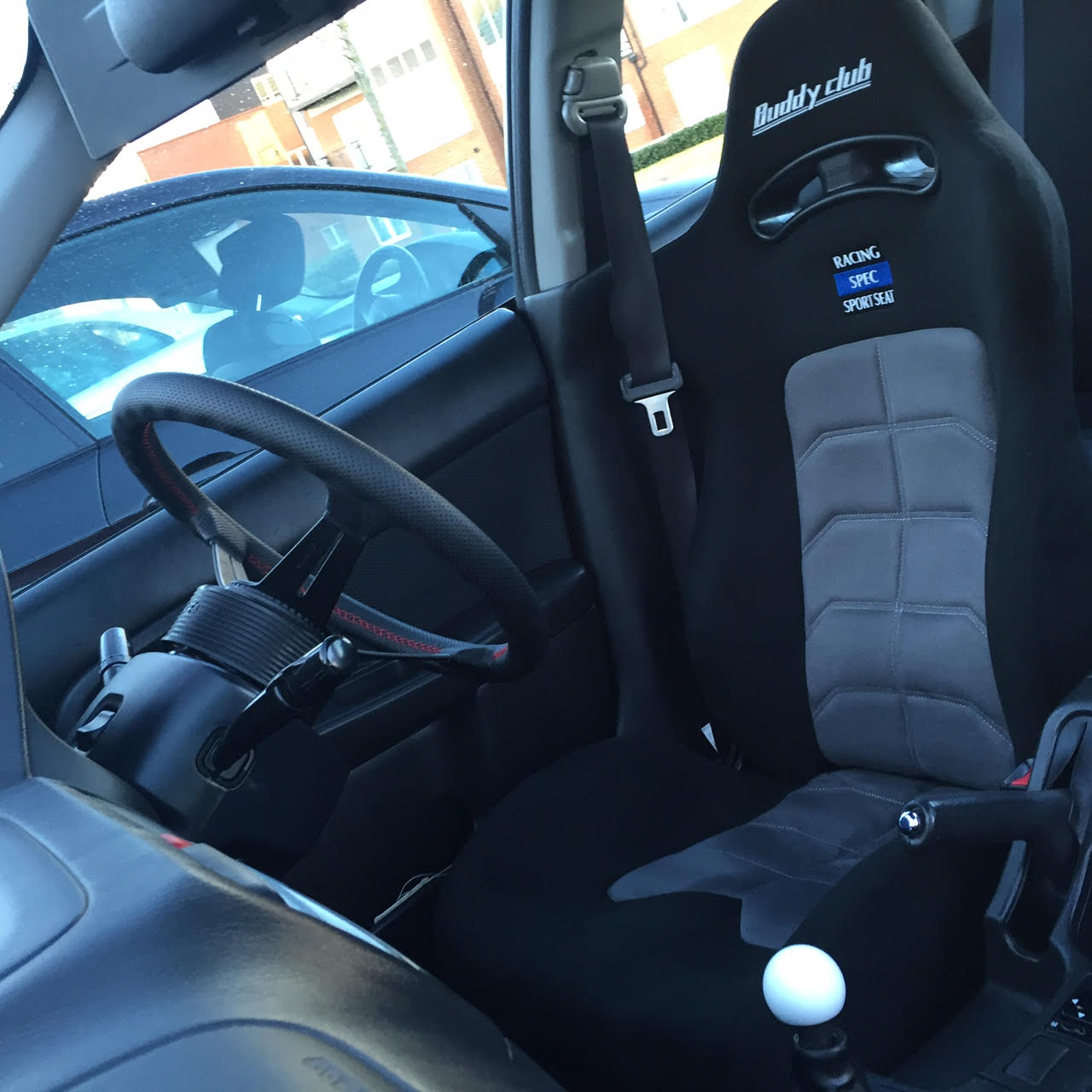 Buddy Club Racing Spec BlackGrey Recliner Seat - GSM Sport Seats