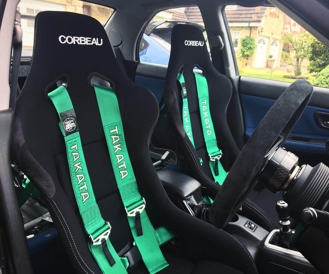 Corbeau Clubsports with Takata harnesses GSM Performance front