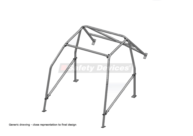 single fixed diagonal and harness bar with door bars